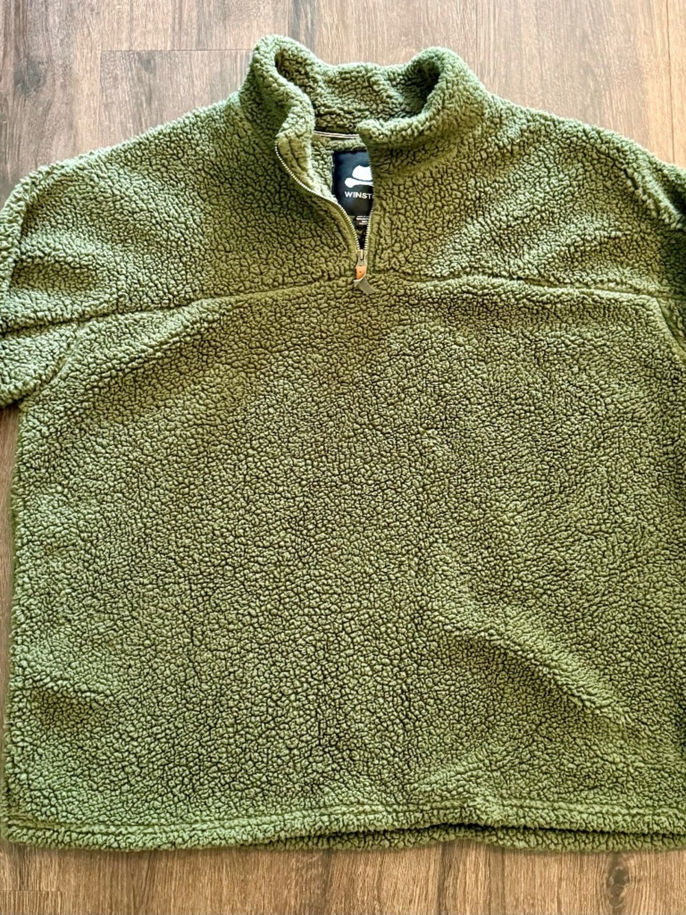 Winston Mens Big & Tall Quarter Zip Sherpa Fleece Pullover - Green - Size 3XL